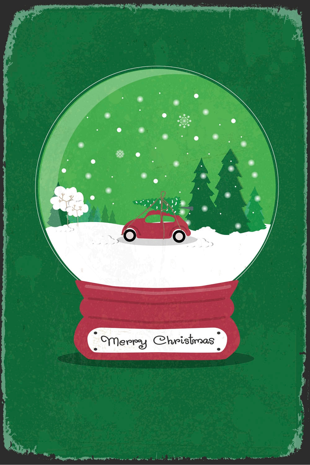queence Metallbild »Snowy Christmas« Schneeflocken | Schriftzug | Schriftzüge | Weihnachten 1 Stk. tlg. Stahlschilder