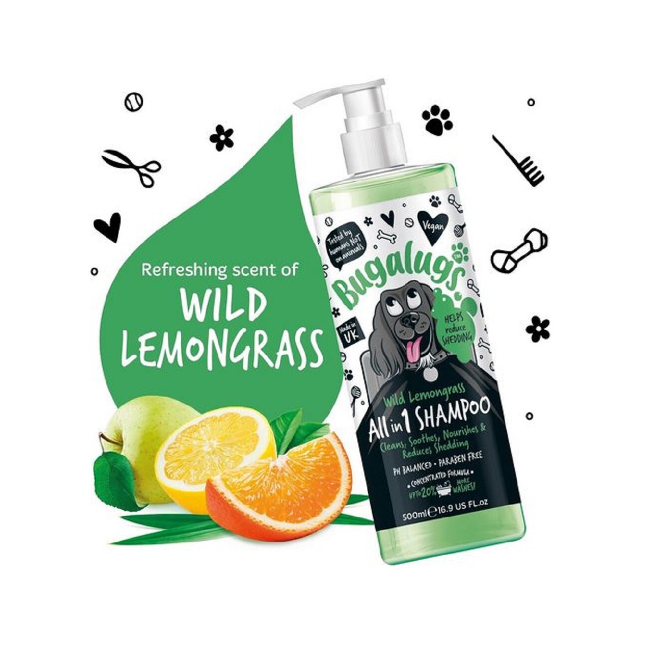 Bugalugs Wild Lemongrass – Erfrischendes Hundeshampoo mit Zitrusduft
