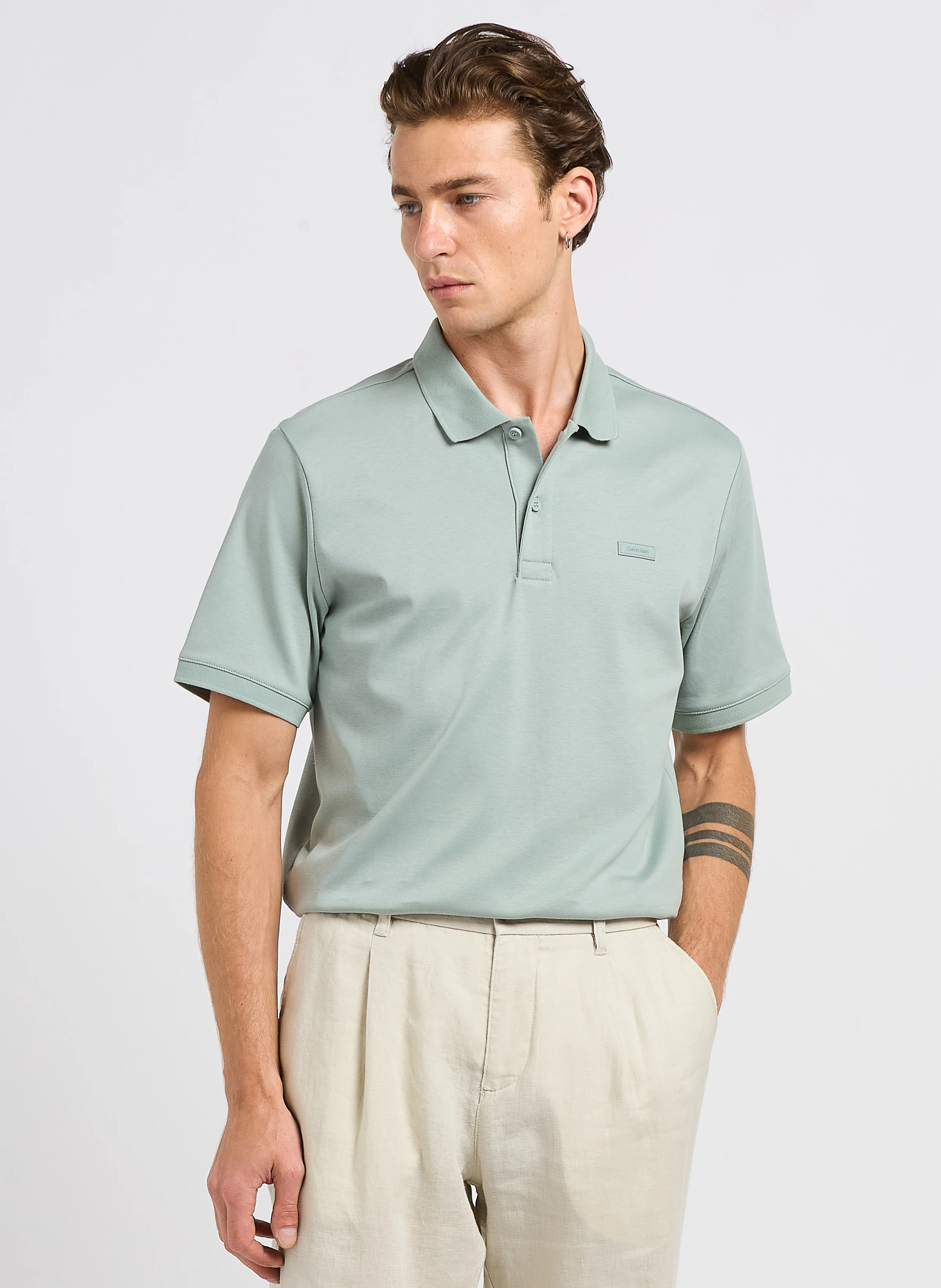 Polo slim-fit en coton | Gris