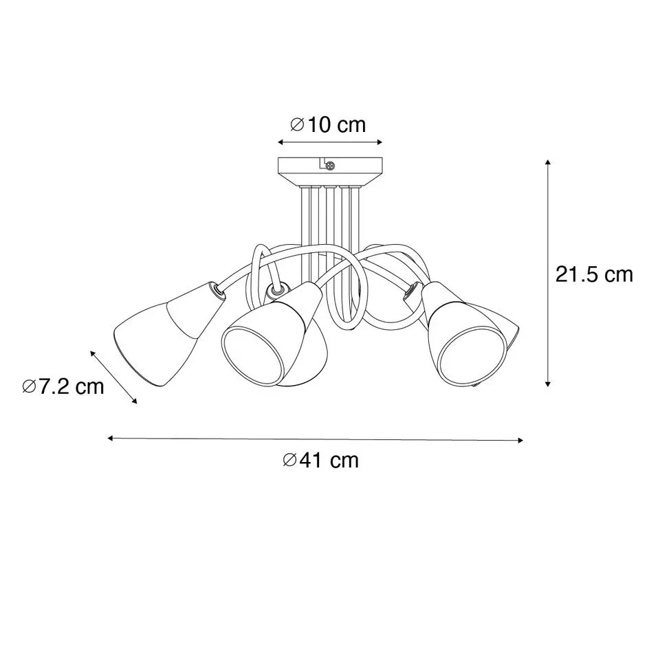 Qazqa plafondlampen inez goudkleurig e14