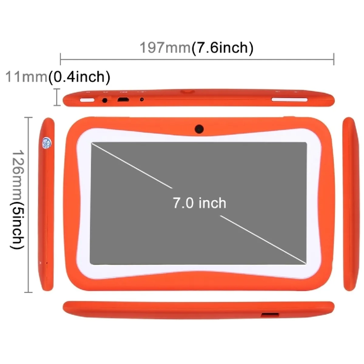 Wewoo HSD-7009 - 7 pouces - 8 Go - Orange