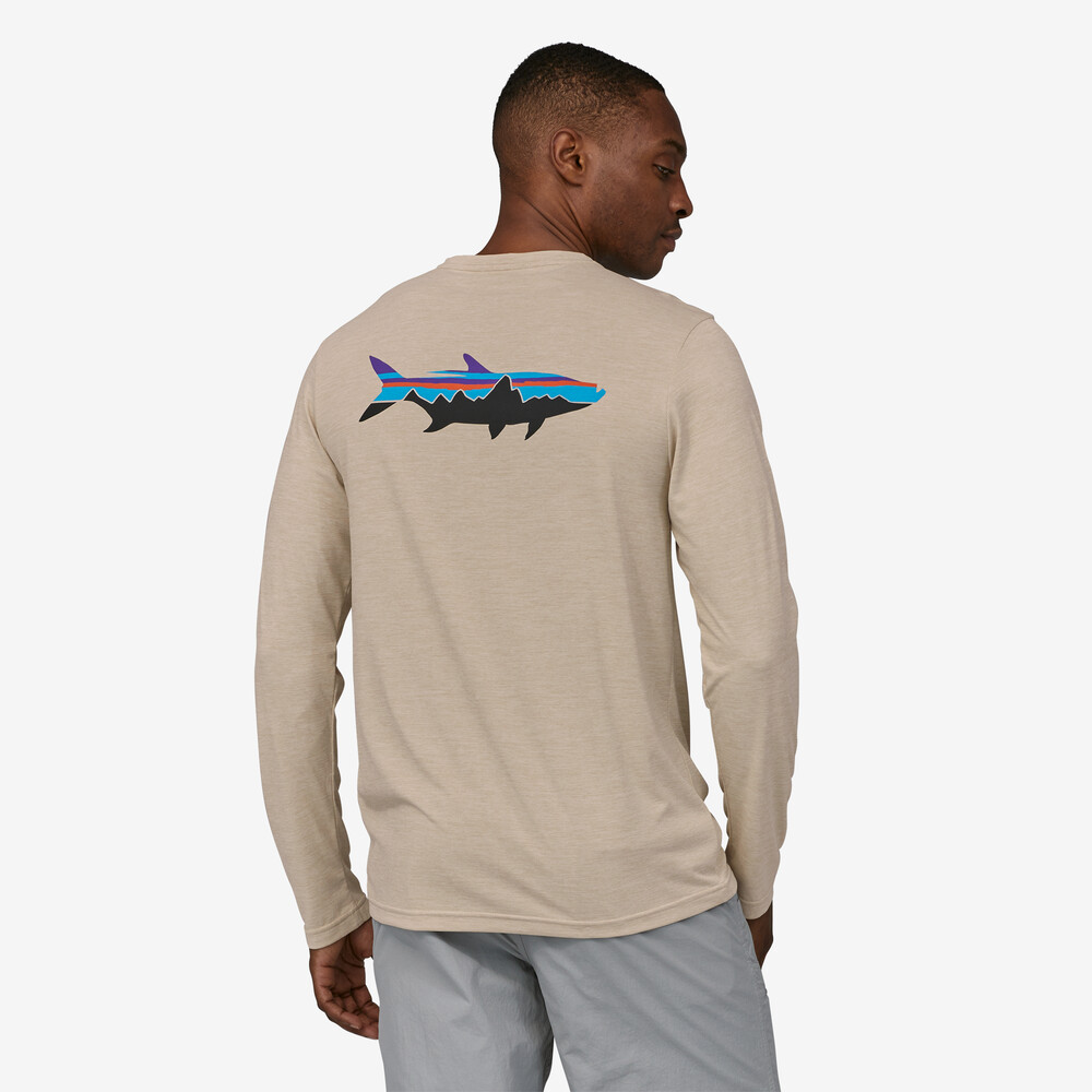 Capilene Herren-Langarmshirt mit coolem Fischmotiv