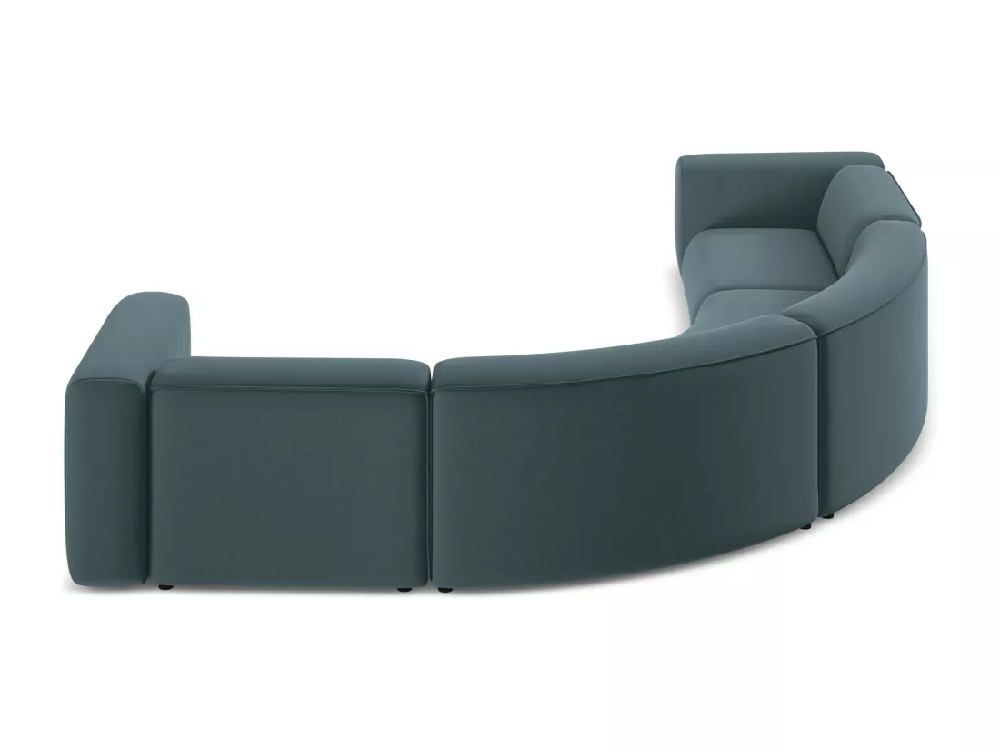 Canapé d'angle modulable en velours - marin - EKAHI