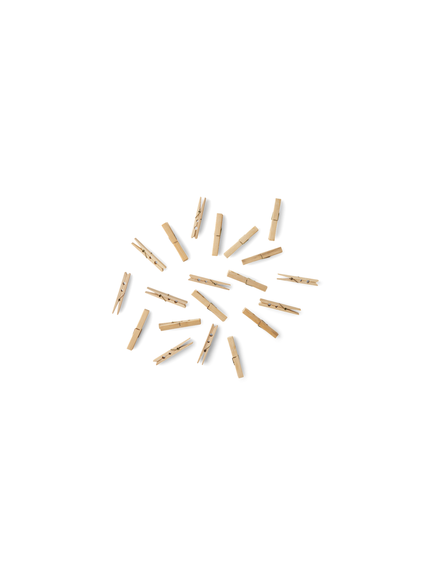 Tøjklemmer | Bambus. 9,5 x 1,2 cm. 20 stk.  | Nature
