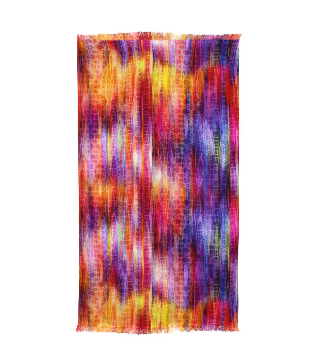 Drap de plage Fouta 100x180 cm coton 270 g/m² BIBIONE Cascade multicolore