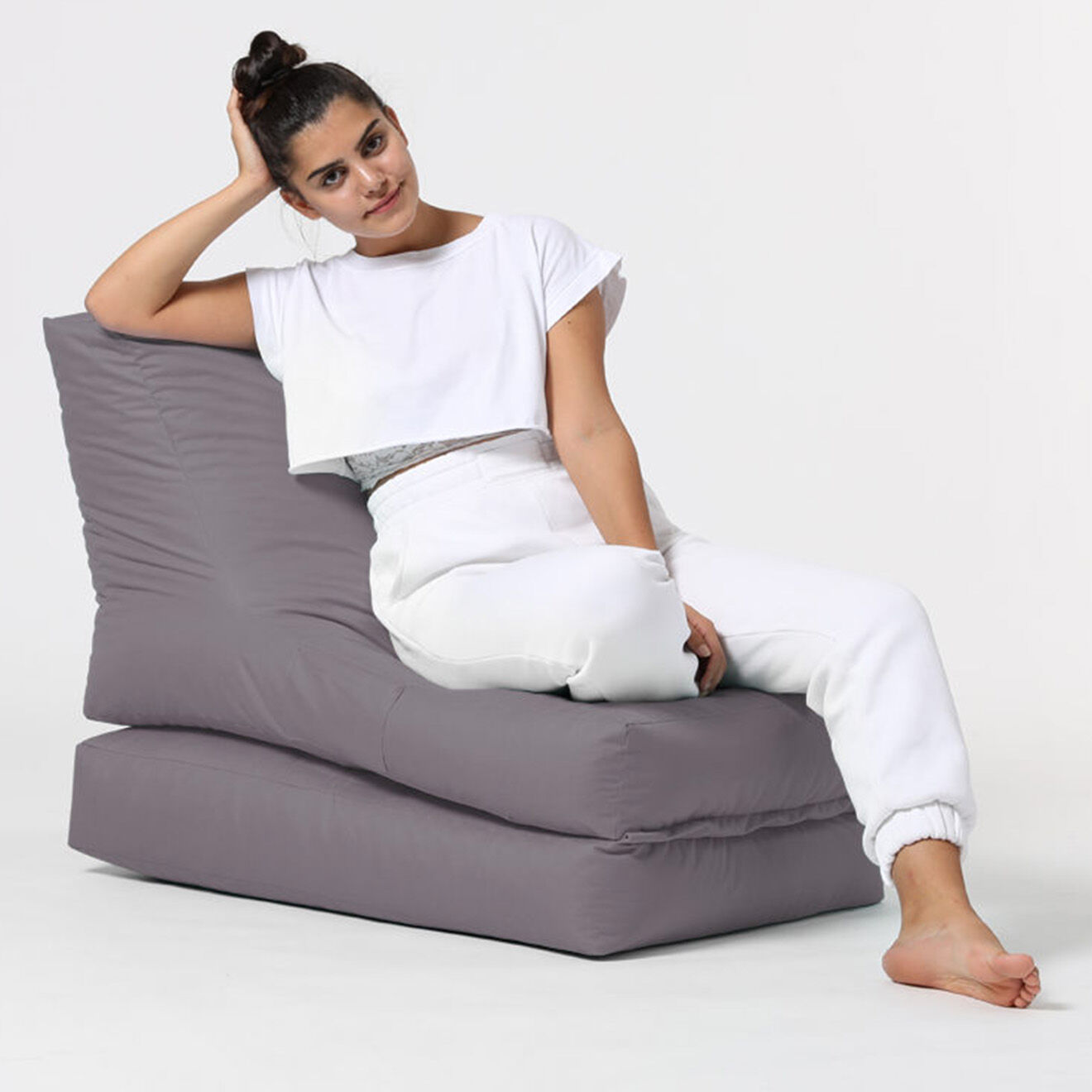 Homitis Pouf Siesta gris - 55x40x40 cm