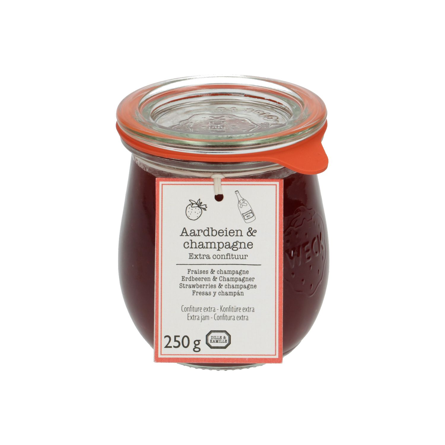 Confituur, aardbei champagne, 250 gram