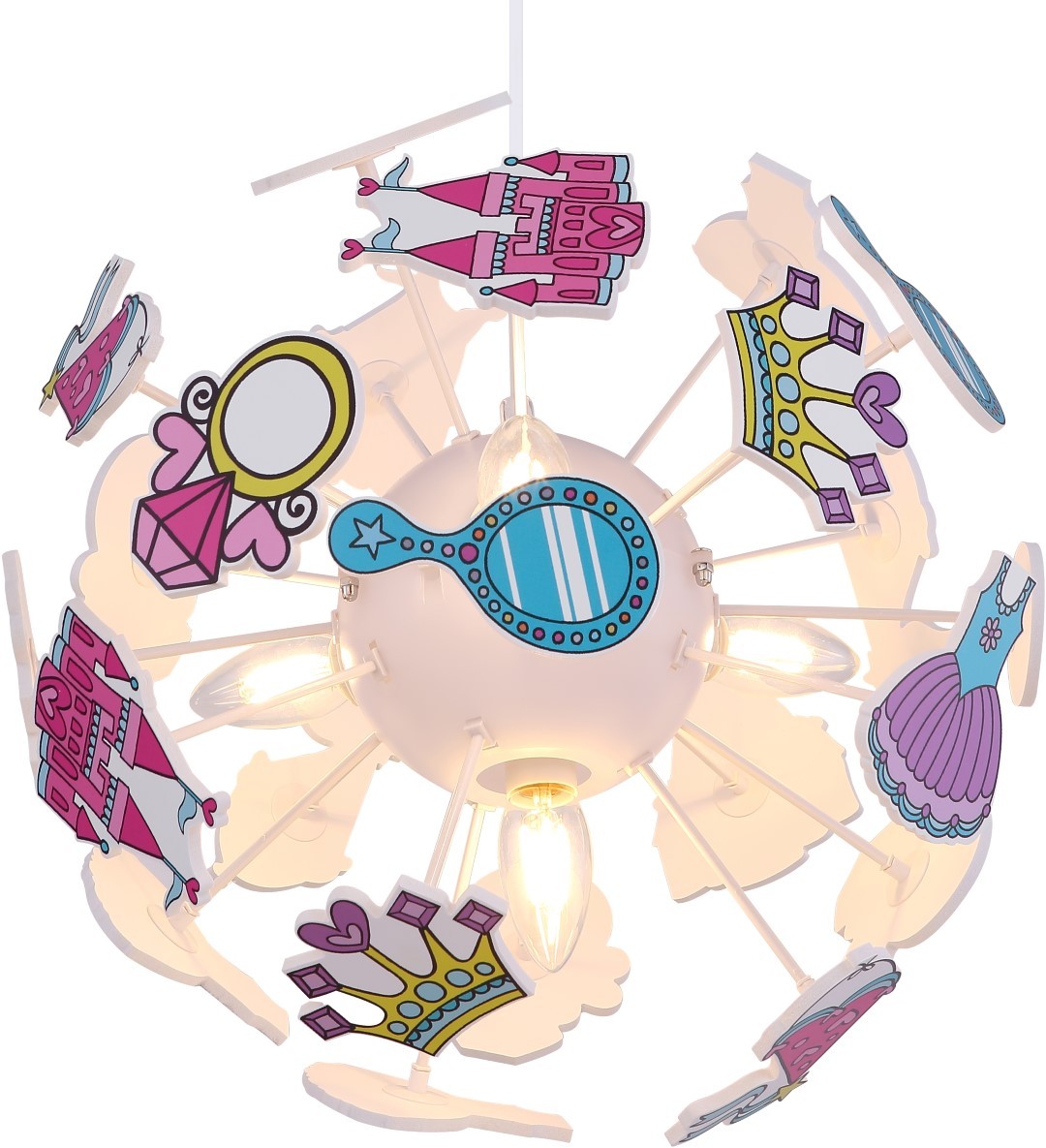 Kinder-Pendelleuchte - weiß - multicolor - 120 cm hoch