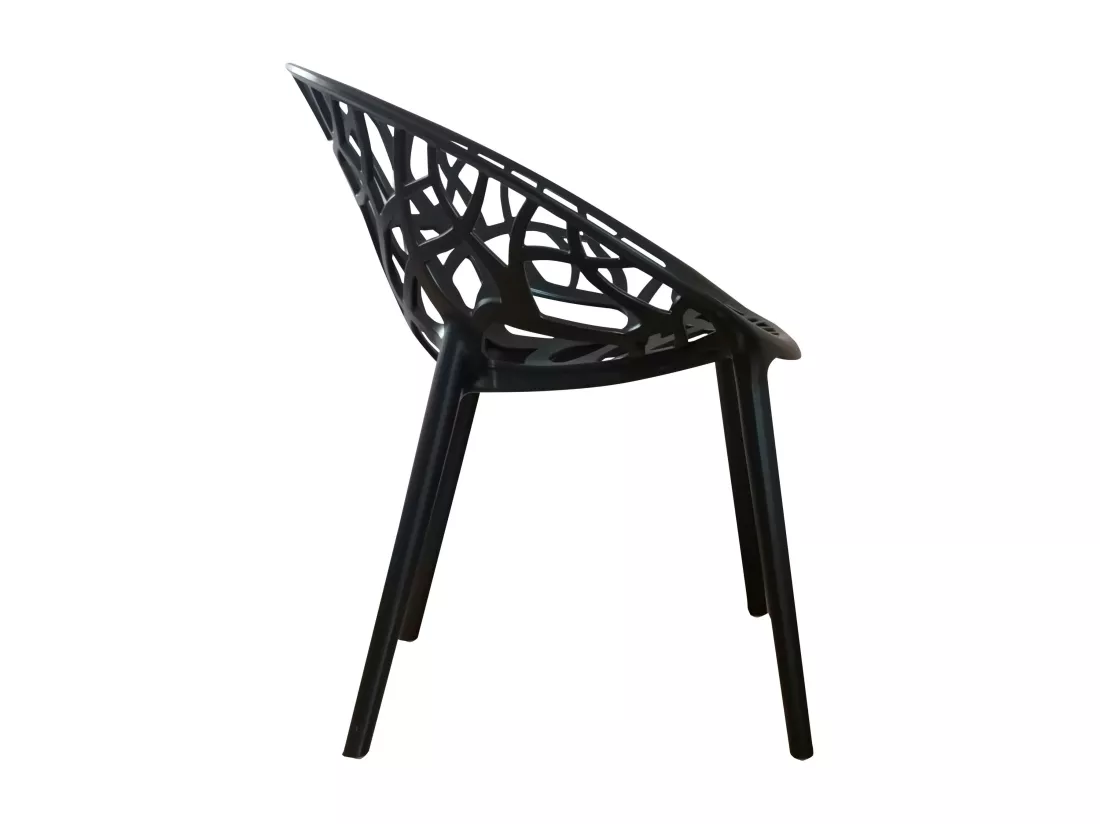 Pack 4 Chaises de Jardin - Chrystal - Noir