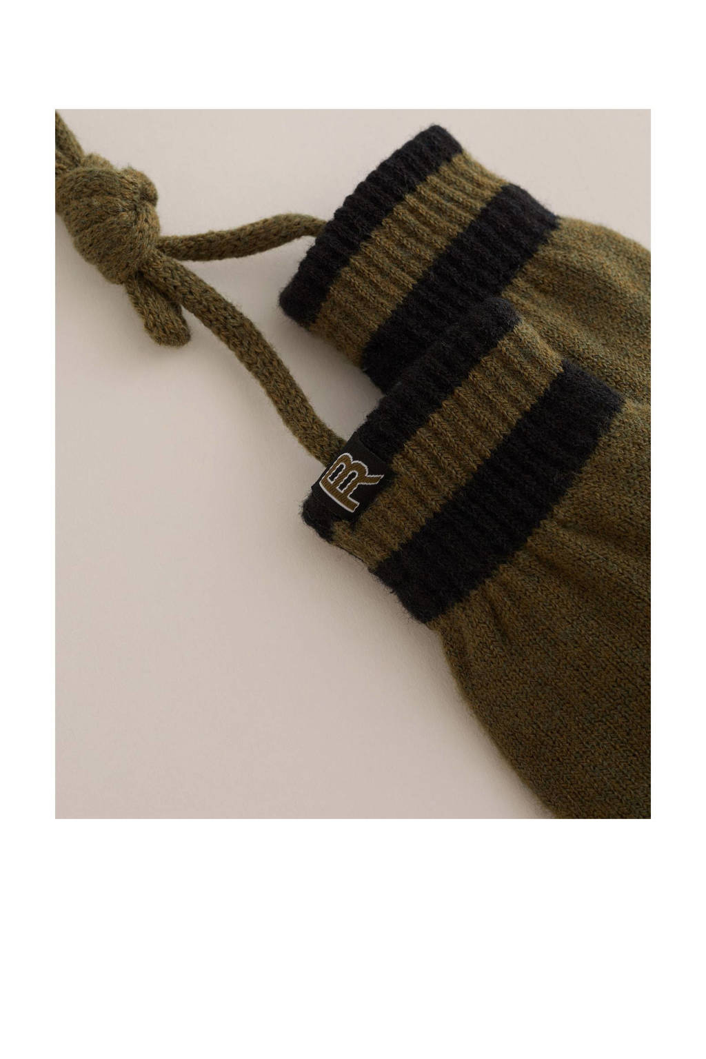 WE Fashion handschoenen/want olijfgroen/zwart