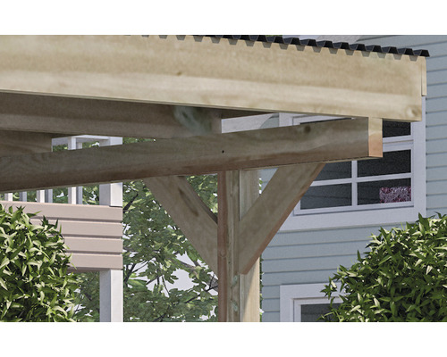 Dubbele carport weka 616 500 x 500 cm drukgeïmpregneerd
