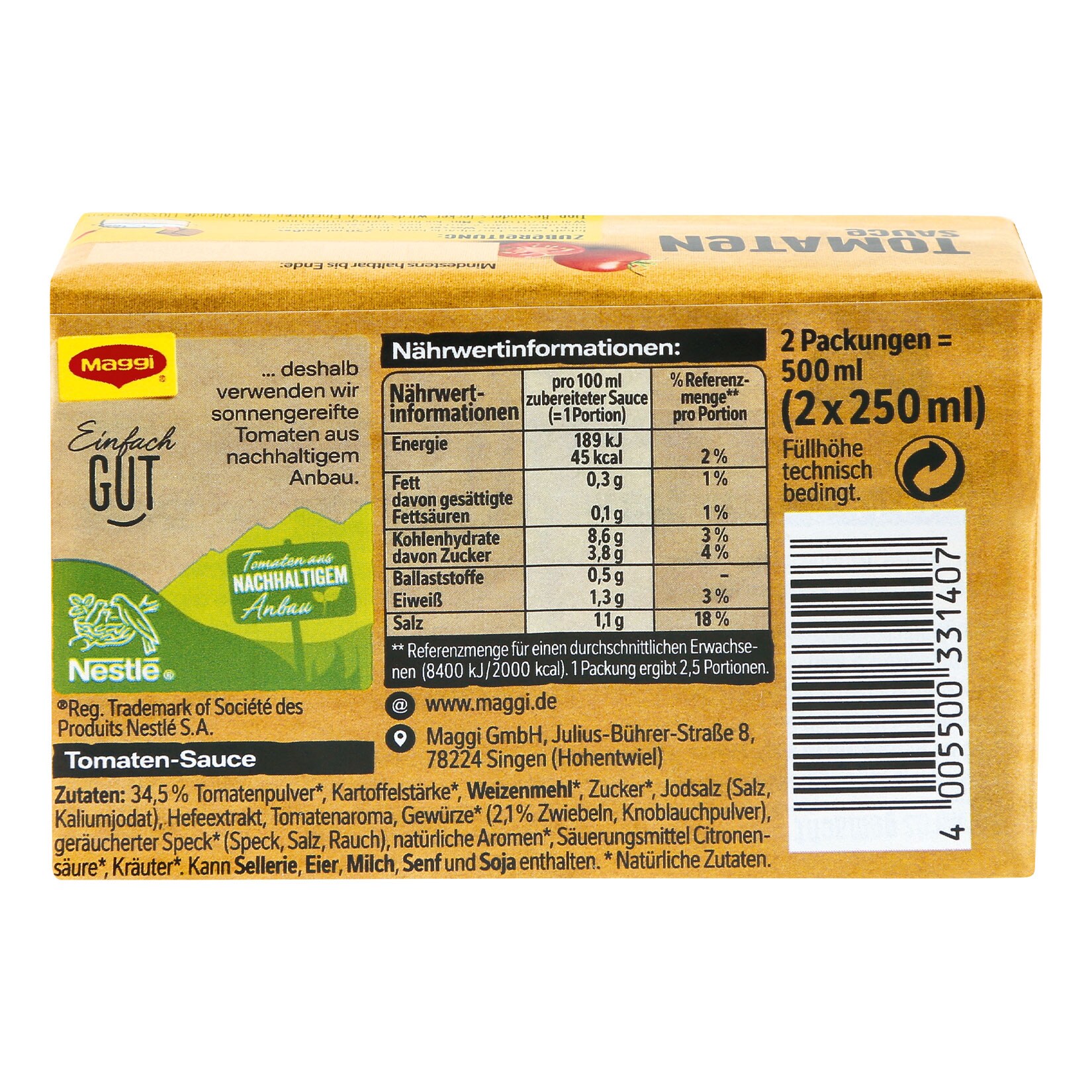 Maggi Delikatess Tomatensauce ergibt 2 x 250 ml, 18er Pack