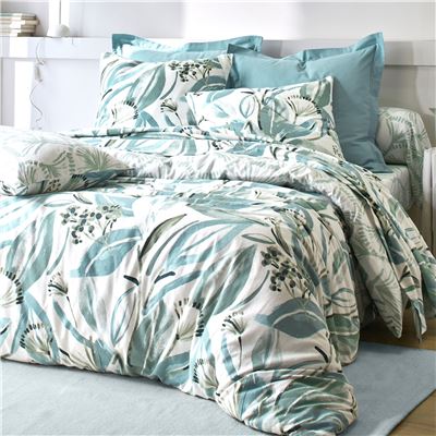 Linge de lit flanelle motif végétal
