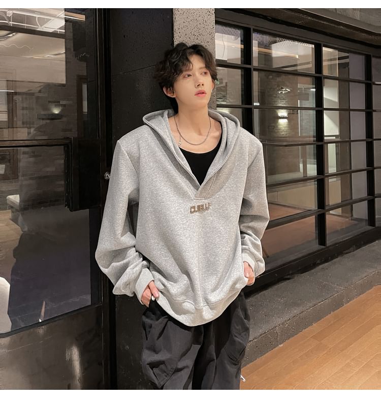 ravewider - V-hals effen hoodie