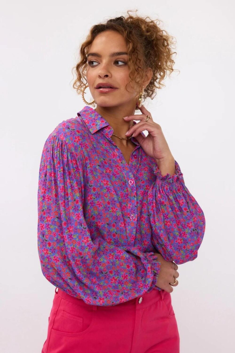 Ydence paarse dames blouse