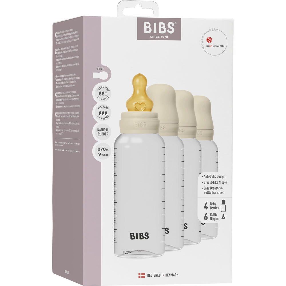 Køb Bibs Ivory Baby Flaske Round Latex 4-Pak