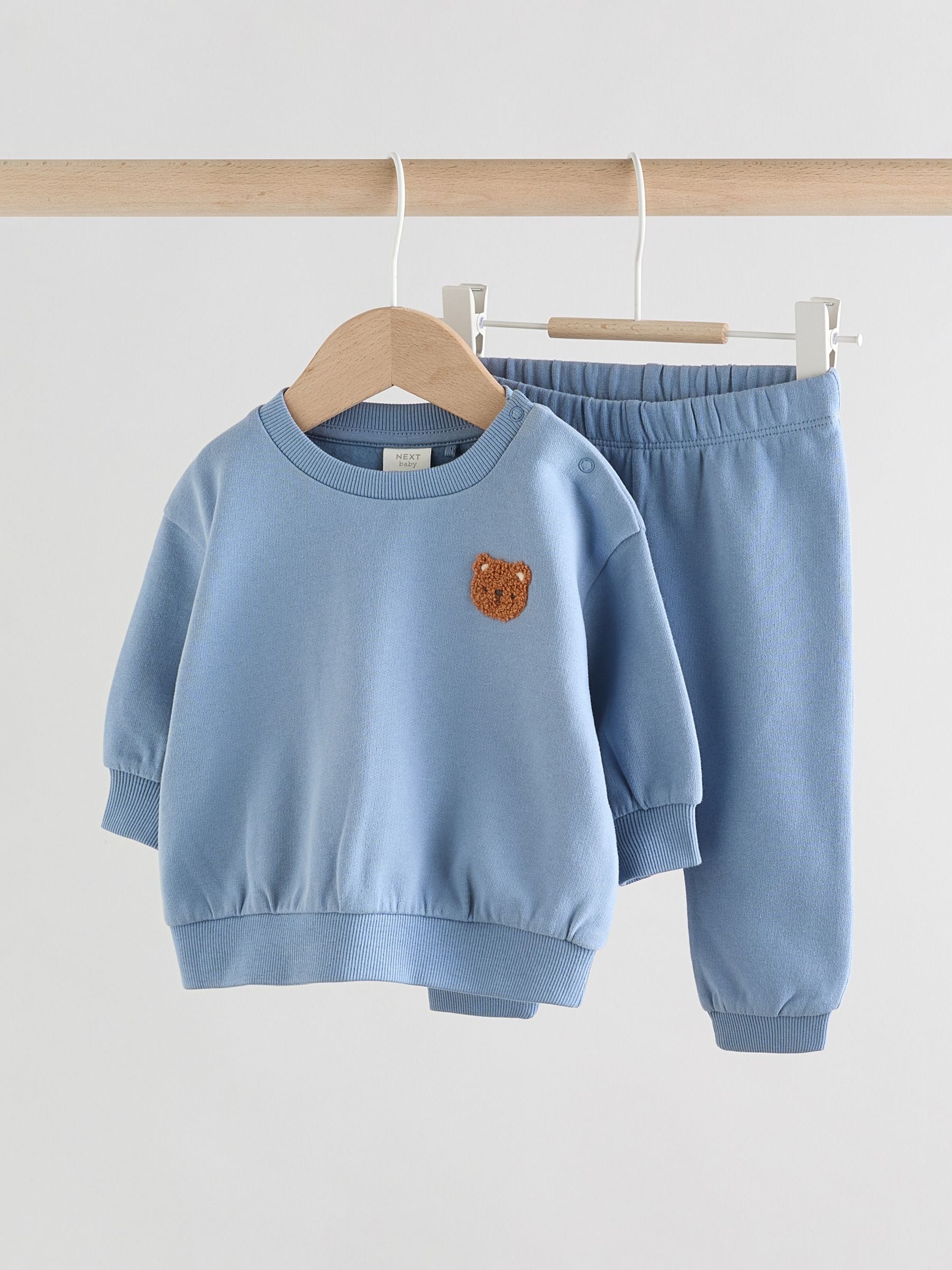 Blauw met beren - Baby sweatshirt en joggingbroek set (0mnd-2jr)