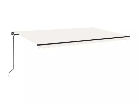 Auvent manuel rétractable avec LED 500x300 cm Crème