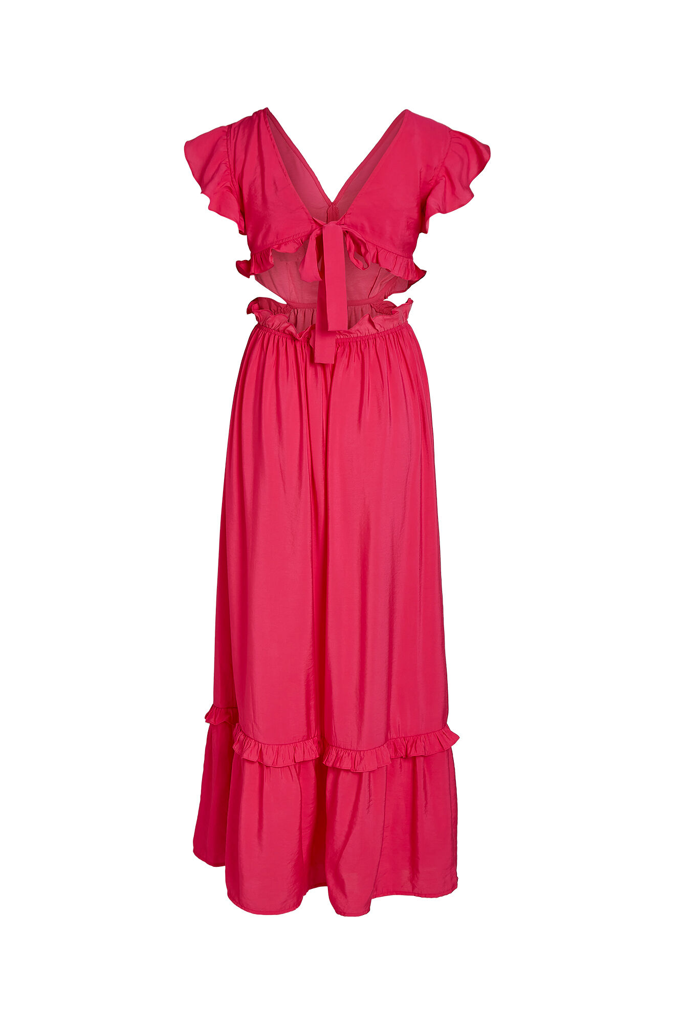 Vestido longo com costas abertas - Rosa