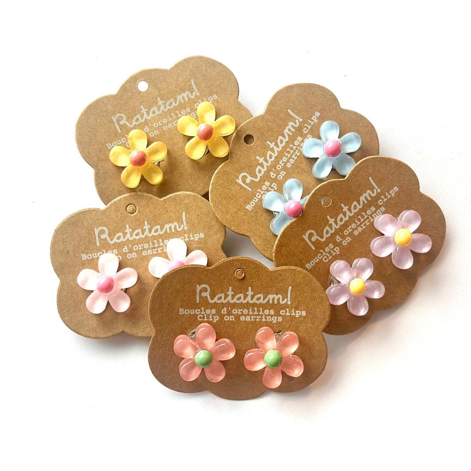 Ratatam | Set of 2 clip earrings | Flowers