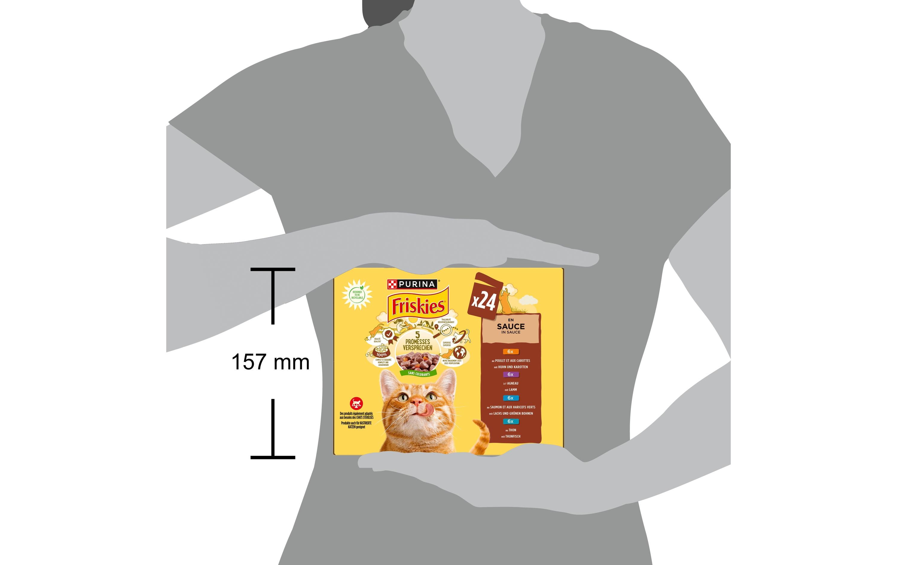 Nassfutter Adult Fleisch Fisch in Sauce 24 x 85 gAlleinfuttermittel für ausgewachsene Katzen