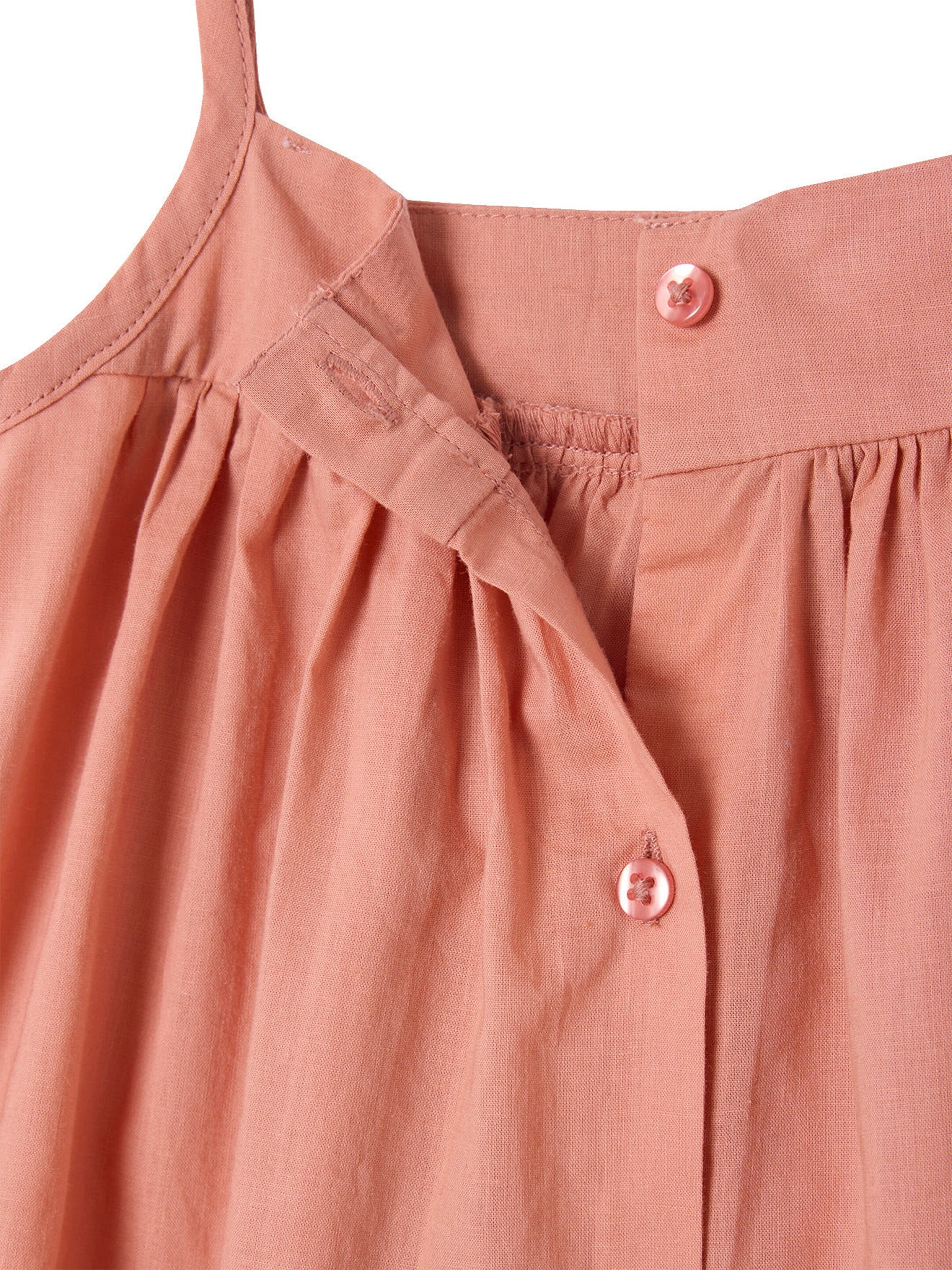 Vertbaudet Baby Trägerkleid aus besticktem Voile rosa