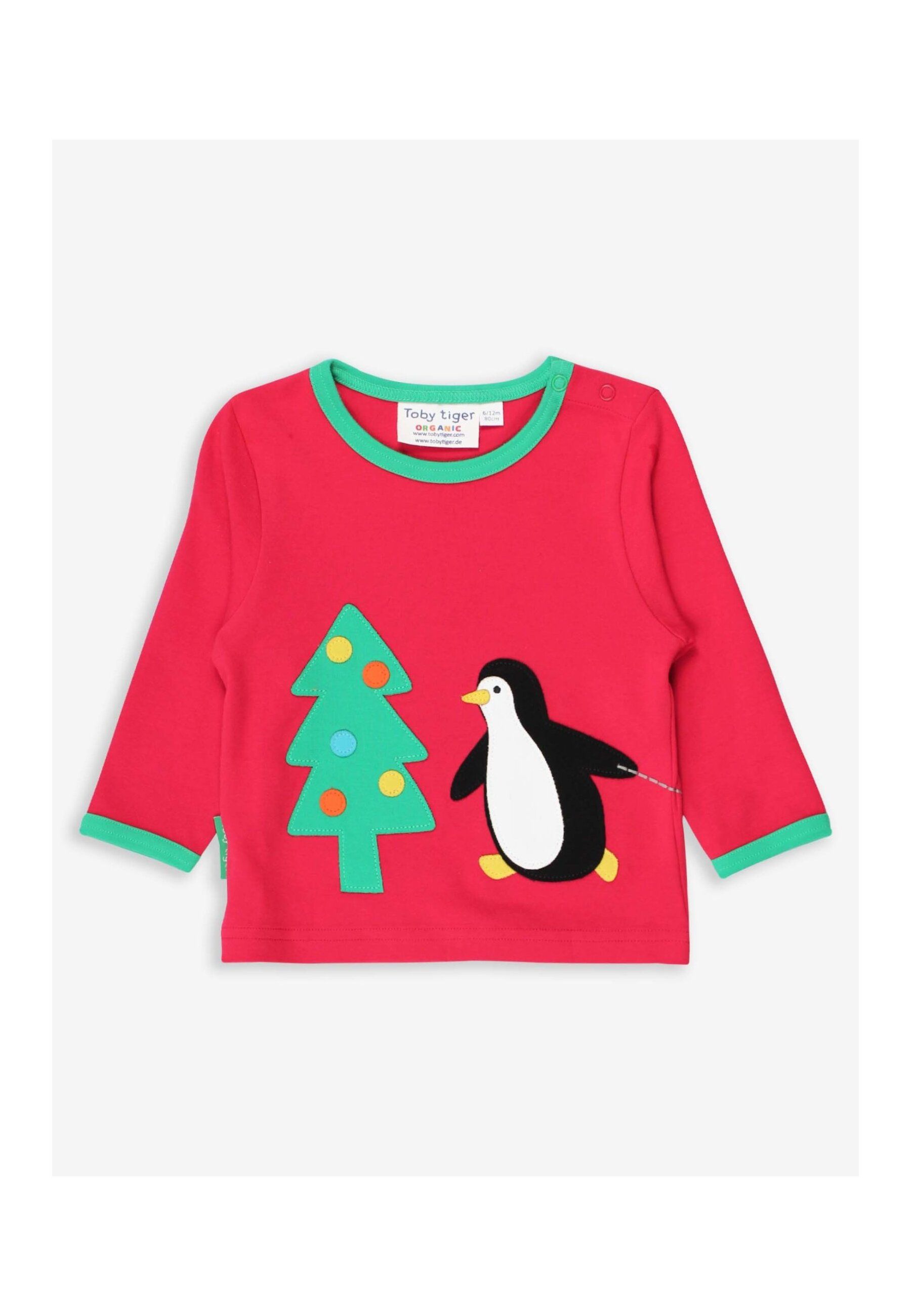 Toby Tiger Langsarmshirt mit weihnachtlicher Applikation