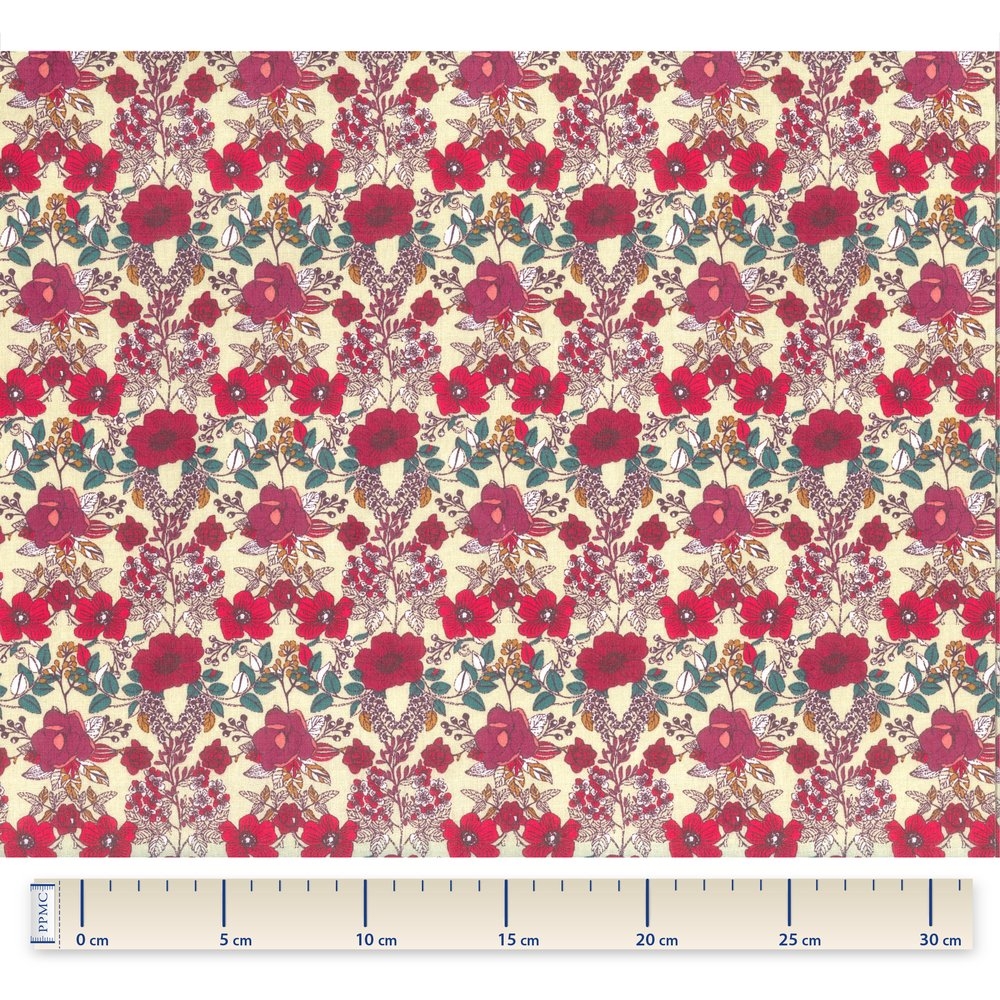 Coupon Tissu 50 Cm Coquelicot