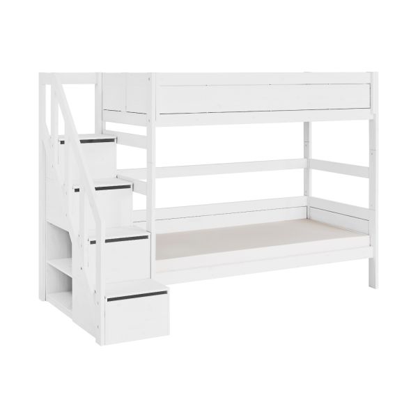 LIFETIME Kidsrooms Stapelbed Met Trapkast Luxe Whitewash
