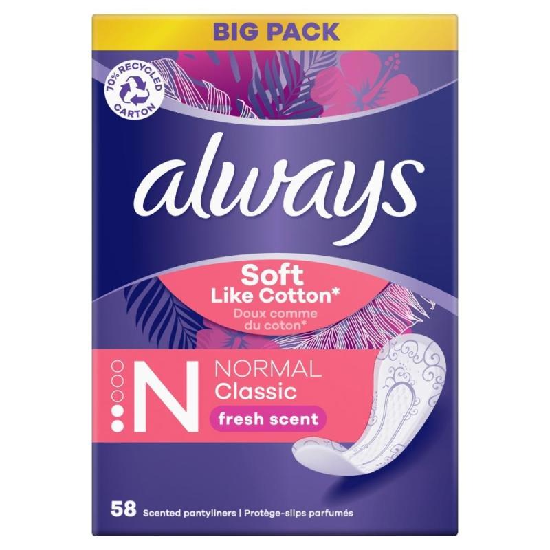 Always Dailies Normal Inlegkruisjes 58 stuks