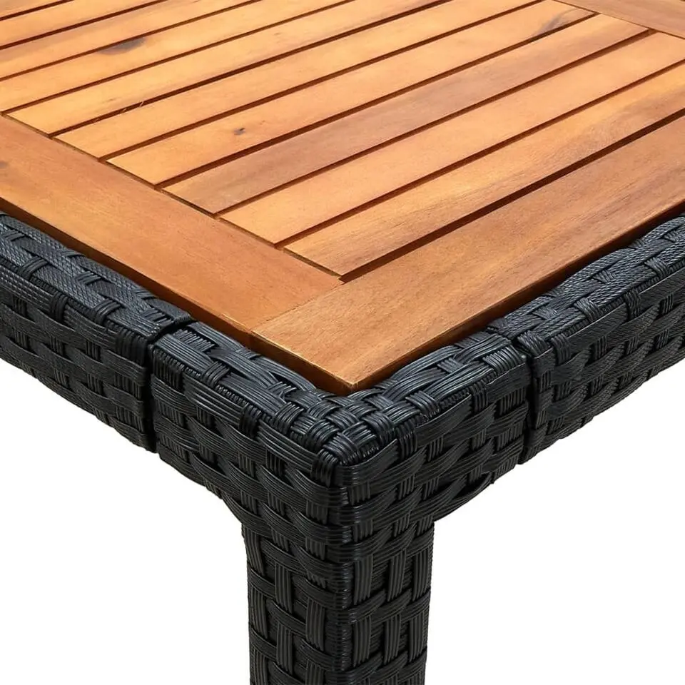 vidaXL - Tuinset - Zwart - Poly rattan - 190 cm tafellengte