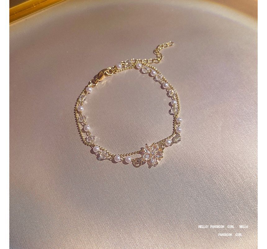 LIVSIA - Armband met gelaagde strass-imitatieparels