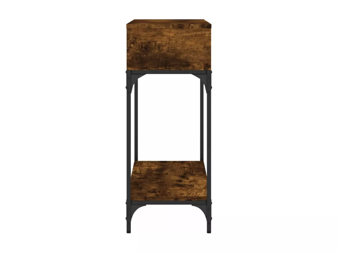 Table console chêne fumé 100x30,5x75 cm bois d'ingénierie