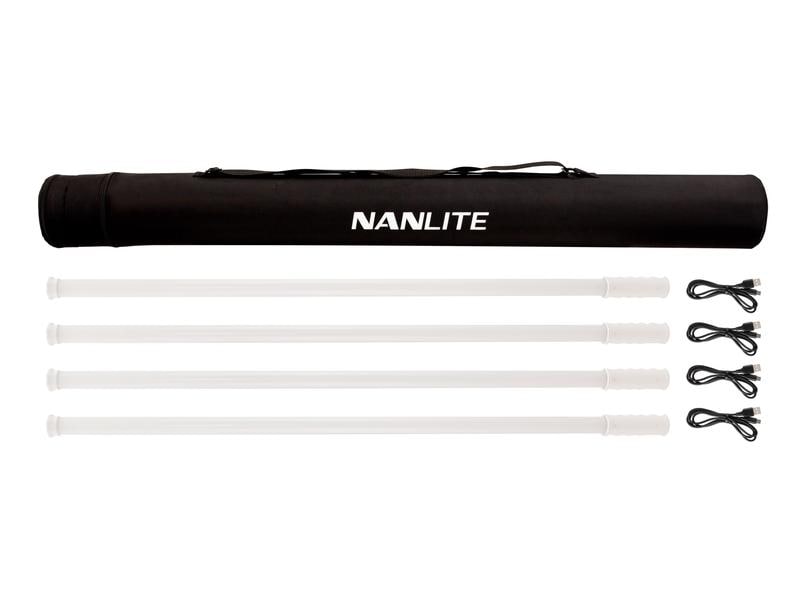 Nanlite Dauerlicht PavoTube T8-7X 4Kit 4 vielseitig einsetzbare RGBWW LED Tubes, 8W