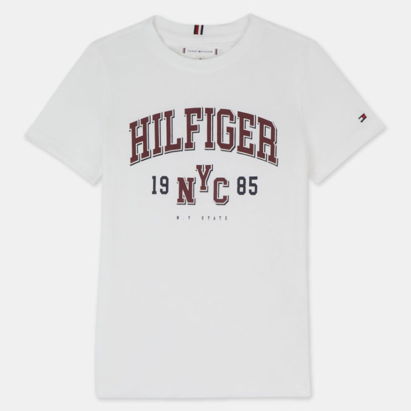 Tommy Hilfiger T-shirt en Coton Varsity à Logo universitaire blanc