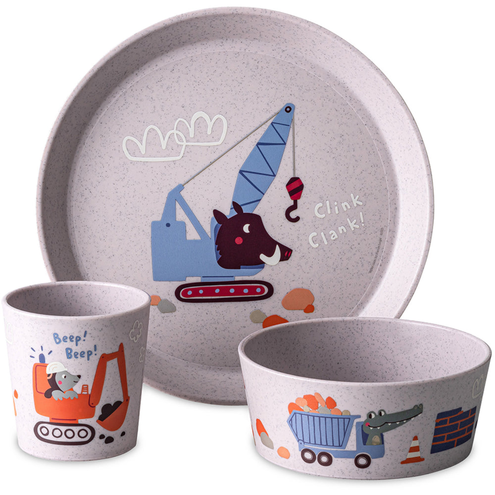 Køb Koziol Organic Purple Grey Small Tallerken + Skål + Kop Connect Trucks