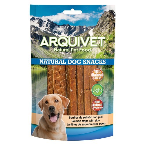 Petiscos naturais de salmão para cães da Arquivet