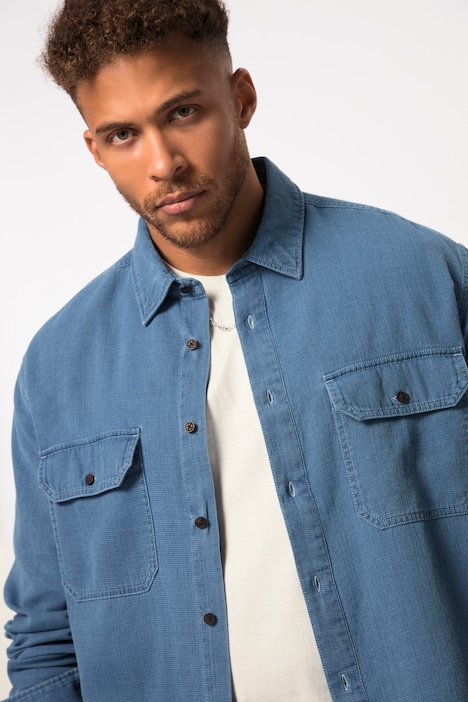 STHUGE Jeansoptik-Hemd, Langarm, Kentkragen, Modern Fit, bis 8 XL