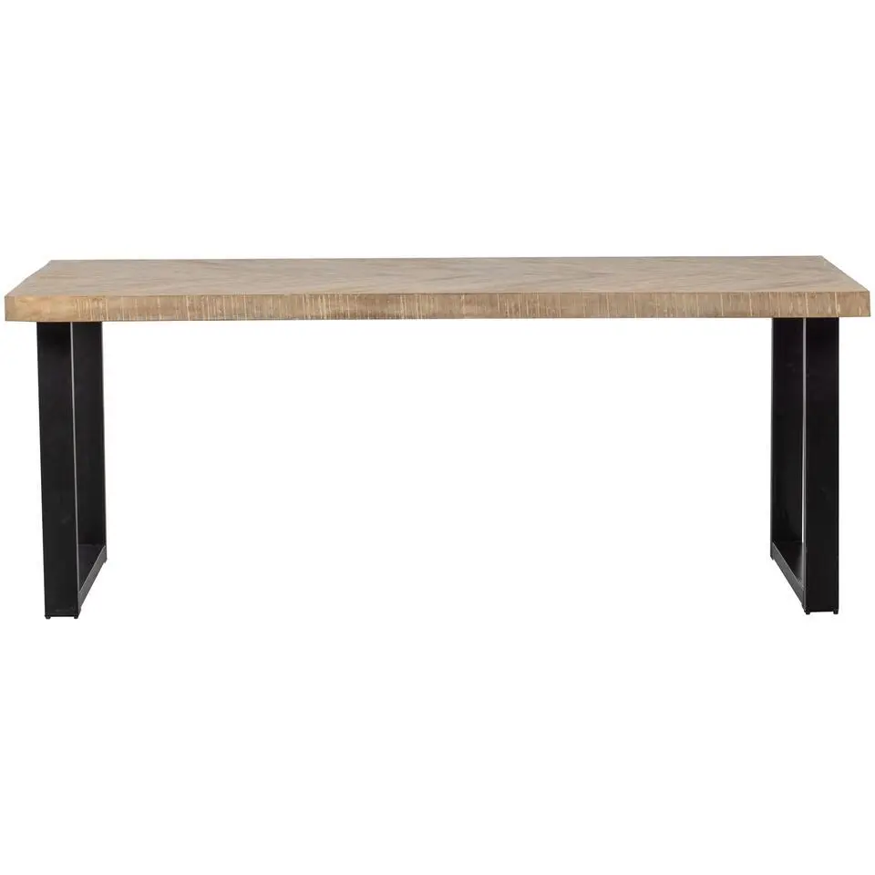 WOOOD Tablo Tafel Visgraat met U-Poot - Mango - 75x200x90