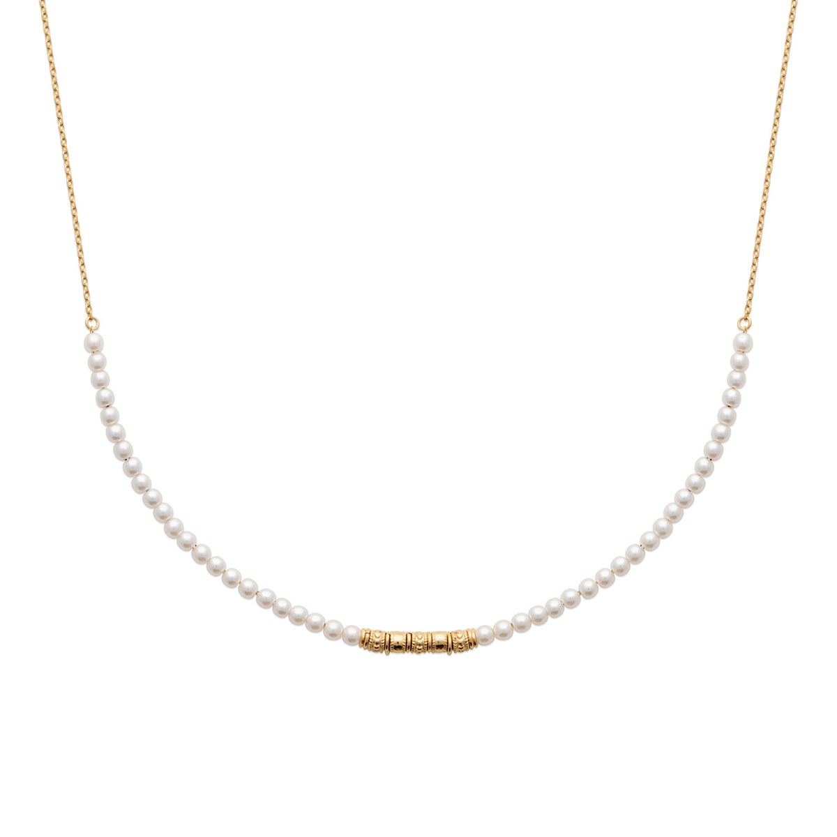 Collier Brillaxis plaqué or perles