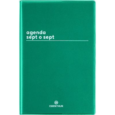 Agenda Boréal Sept O Sept - 1 semaine sur 2 pages - 10 x 15 cm - vert - Oberthur