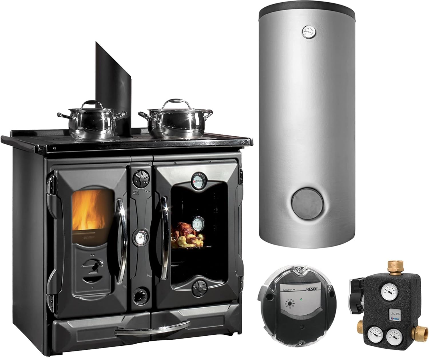 La Nordica KS1774 Termosuprema Compact DSA Wasserführender Küchenofen Spar-Set Pufferspeicher TPSR 825 + 1 SWT