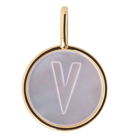Design Letters Vedh?ng Til Halsk?de - V - Pearl Gold