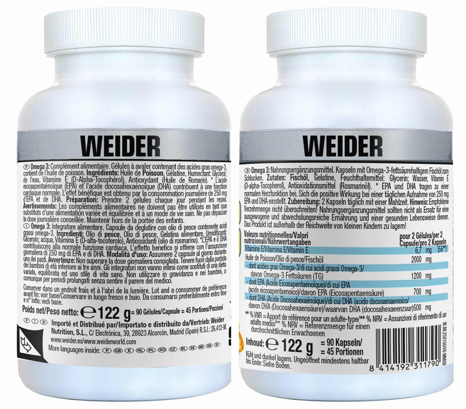 Weider Ômega 3 1.000mg 90 cápsulas