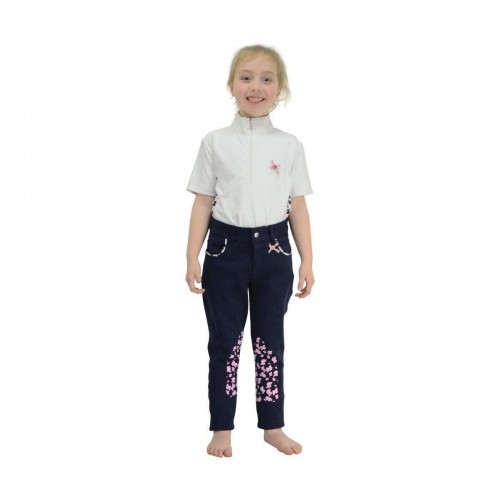 Camisa infantil unissex Molly Moo para competição equestre, branca.