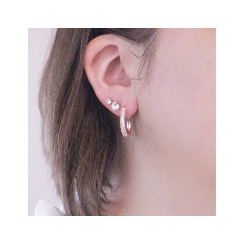 Boucles d'oreilles Aleah - Or Rosé et Cristal