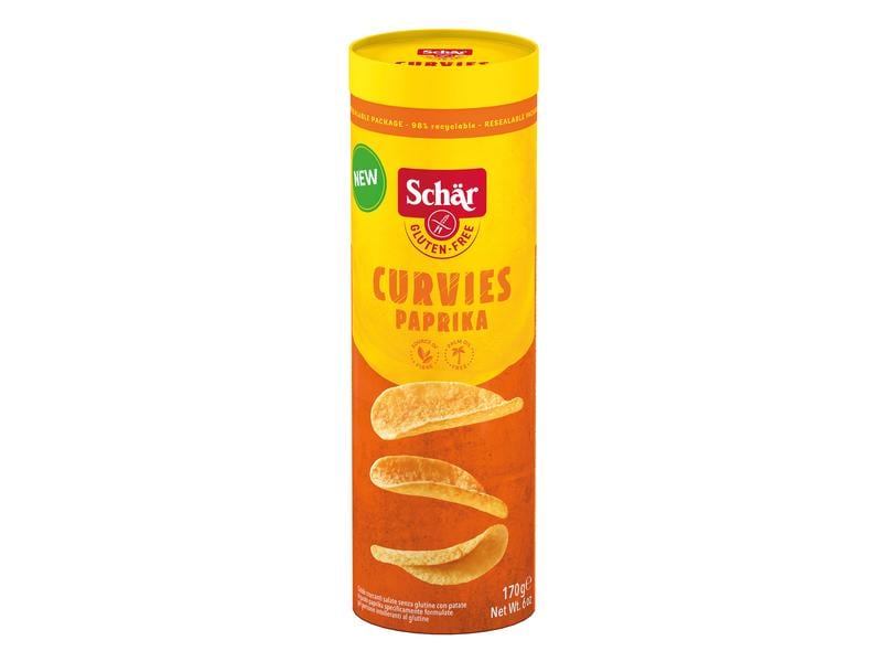 Dr.Schär Chips Curvies Paprika 170 g Glutenfreie Kartoffelchips