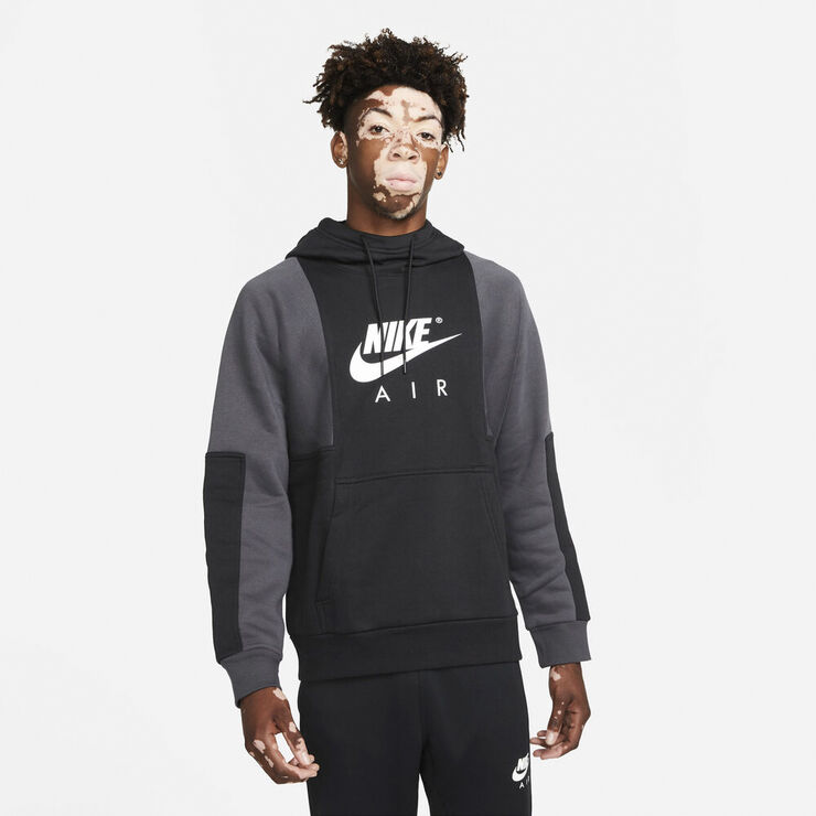 Nike Air Brushed Back Fleece Haettetroje Sort