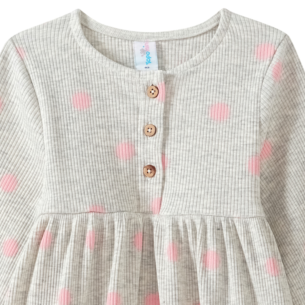 Topomini Baby Kleid mit Punkte-Allover hellgrau