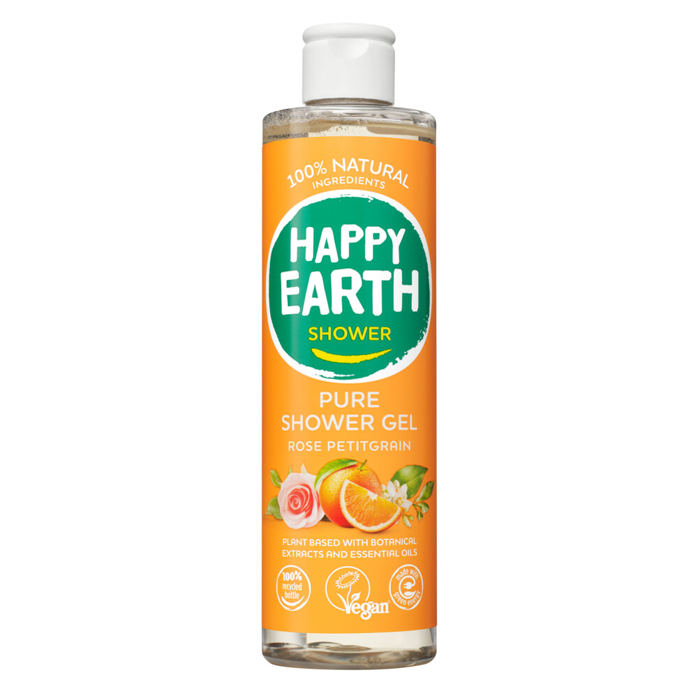 Happy Earth 100% Natuurlijke Douchegel Rose Petitgrain300 ml